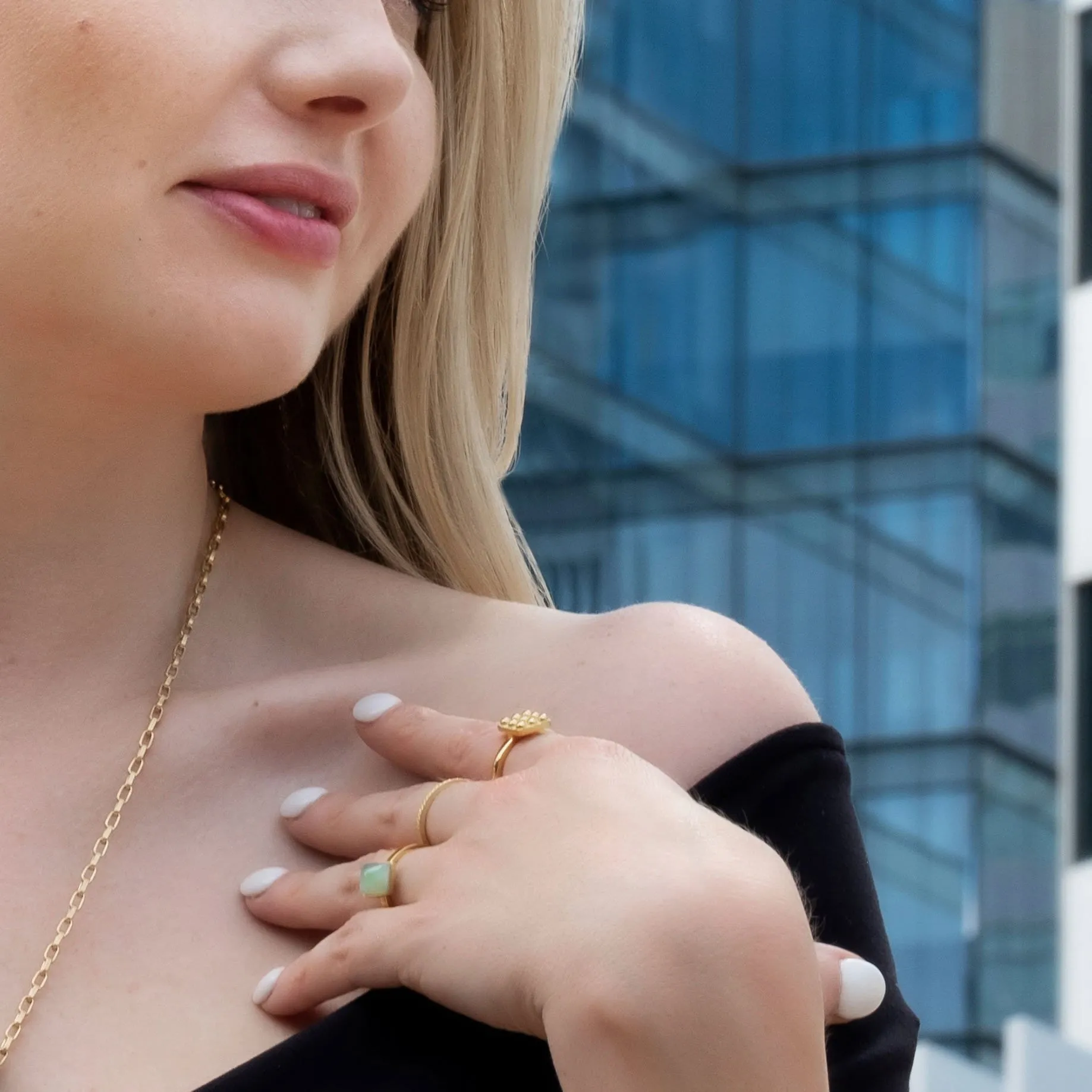 Telsom Chrysoprase Stackable | 4-IN-1 Ring