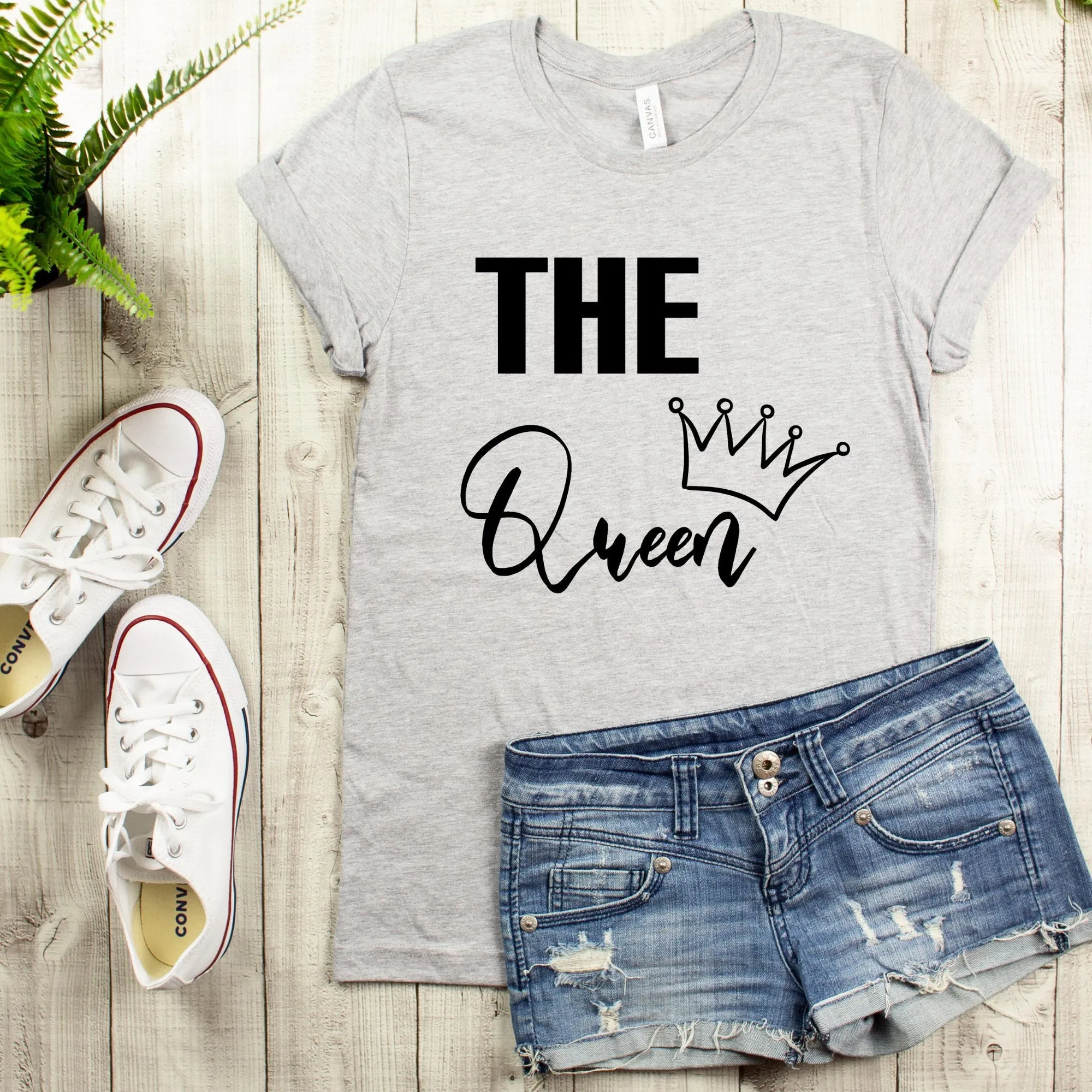 The King - The Queen Matching Couples Shirts, Mens Tee and Womens Tee