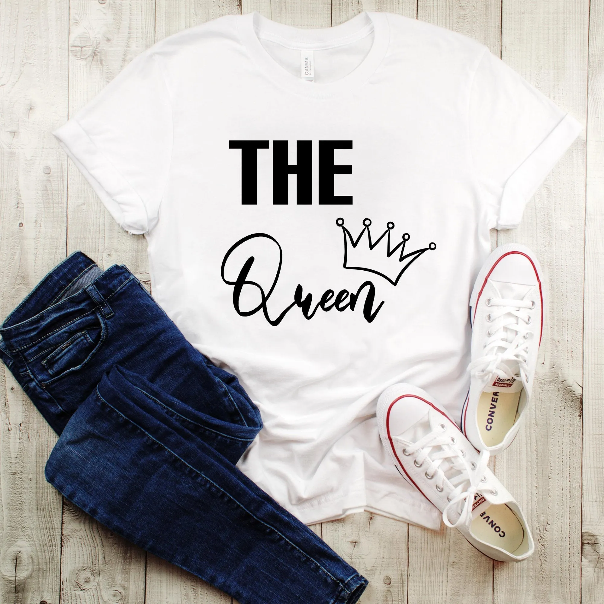 The King - The Queen Matching Couples Shirts, Mens Tee and Womens Tee