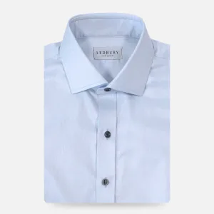 The Light Blue Adler Fine Twill with Navy Buttons Custom Shirt