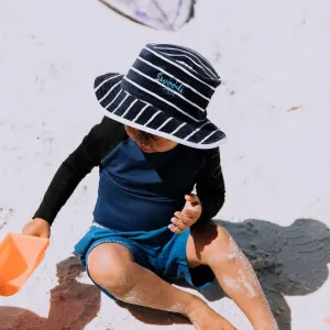 Toweling Bucket Hat Navy with Blue