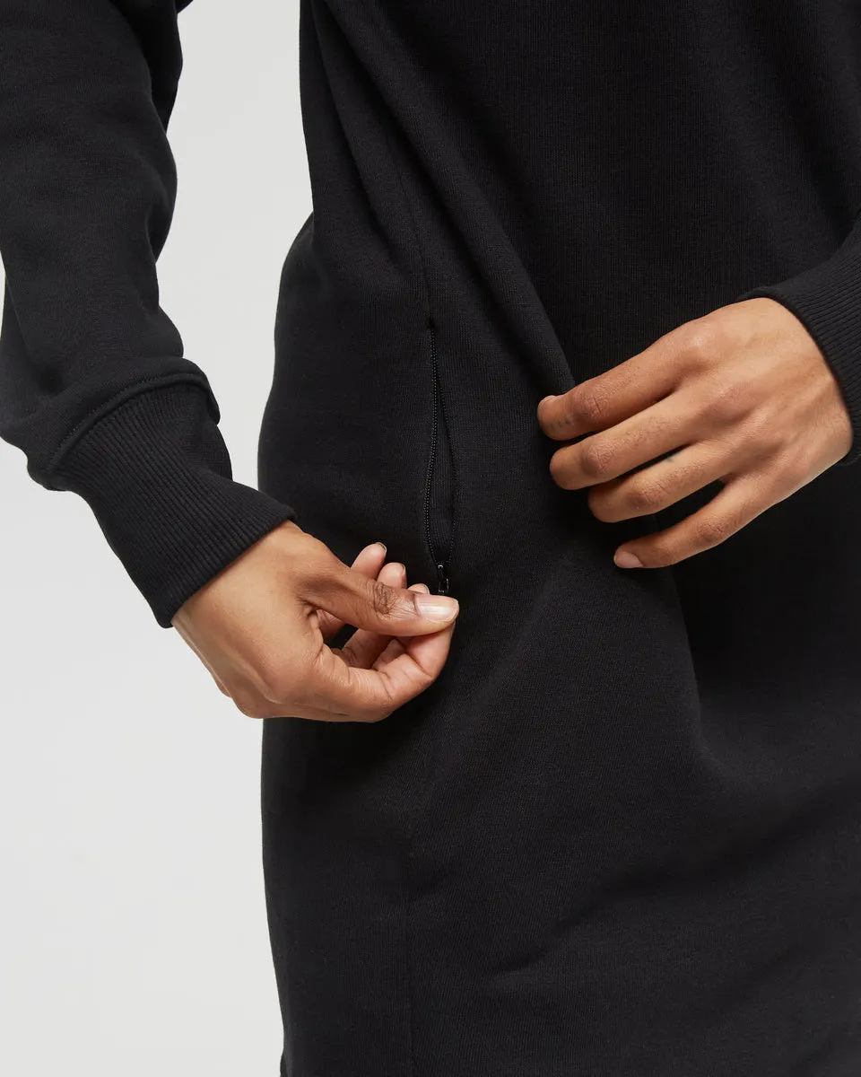 TreeFleece Mock Neck Sweatshirt Dress - Meteorite Black - TCW5974