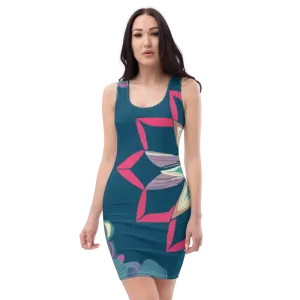 Turn Heads with Bold Blue Pattern Sew Dress
