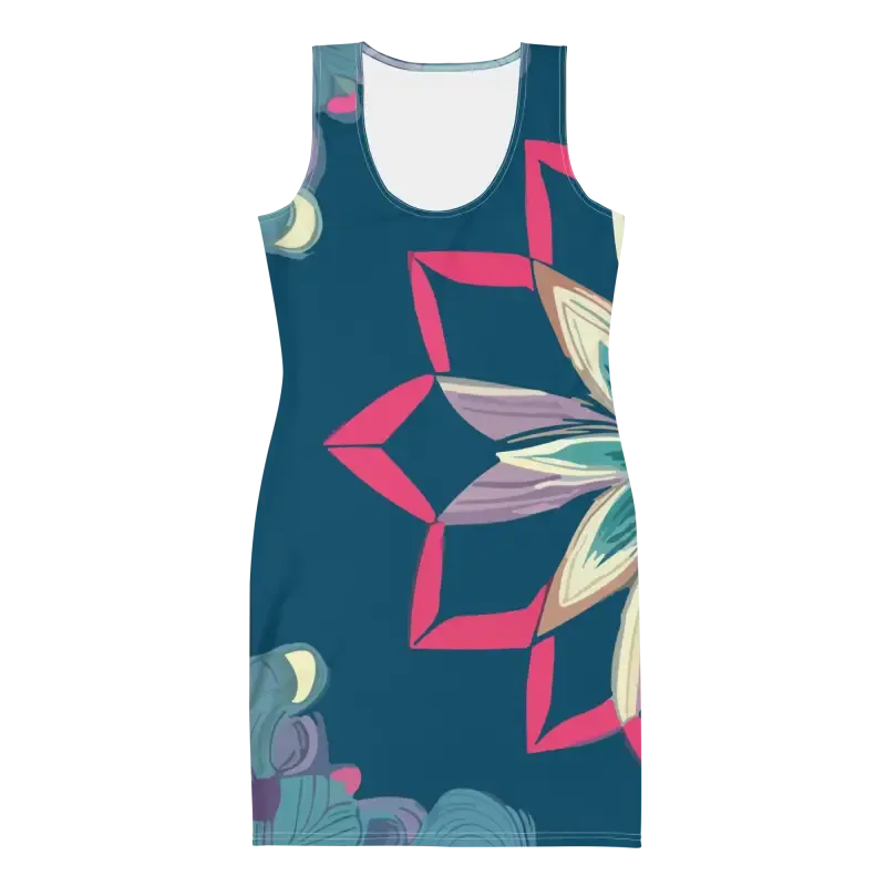 Turn Heads with Bold Blue Pattern Sew Dress