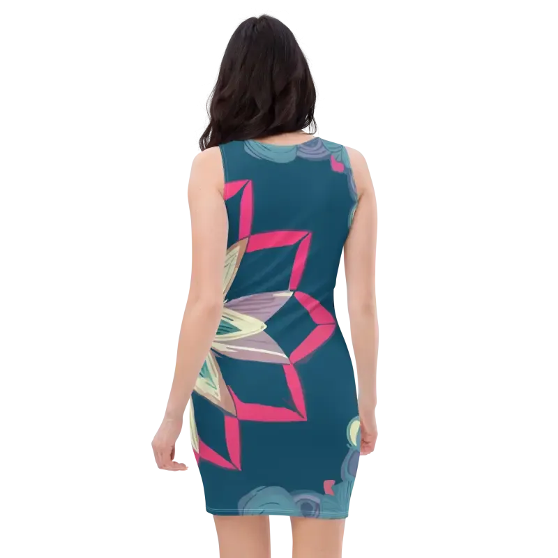 Turn Heads with Bold Blue Pattern Sew Dress