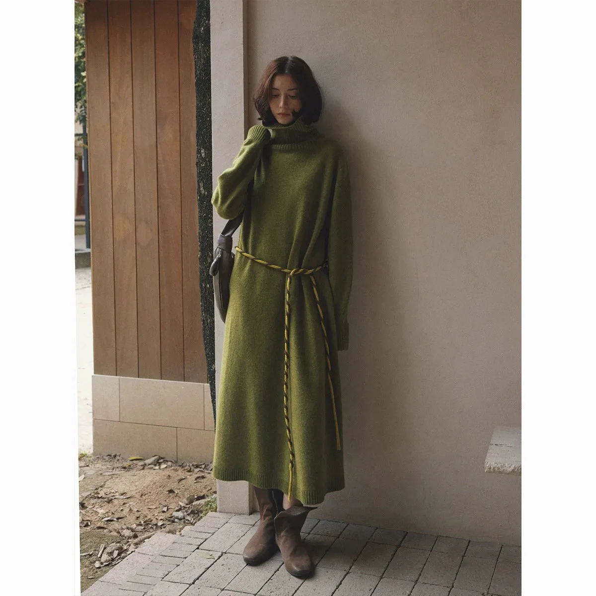 Turtleneck Knit Dress