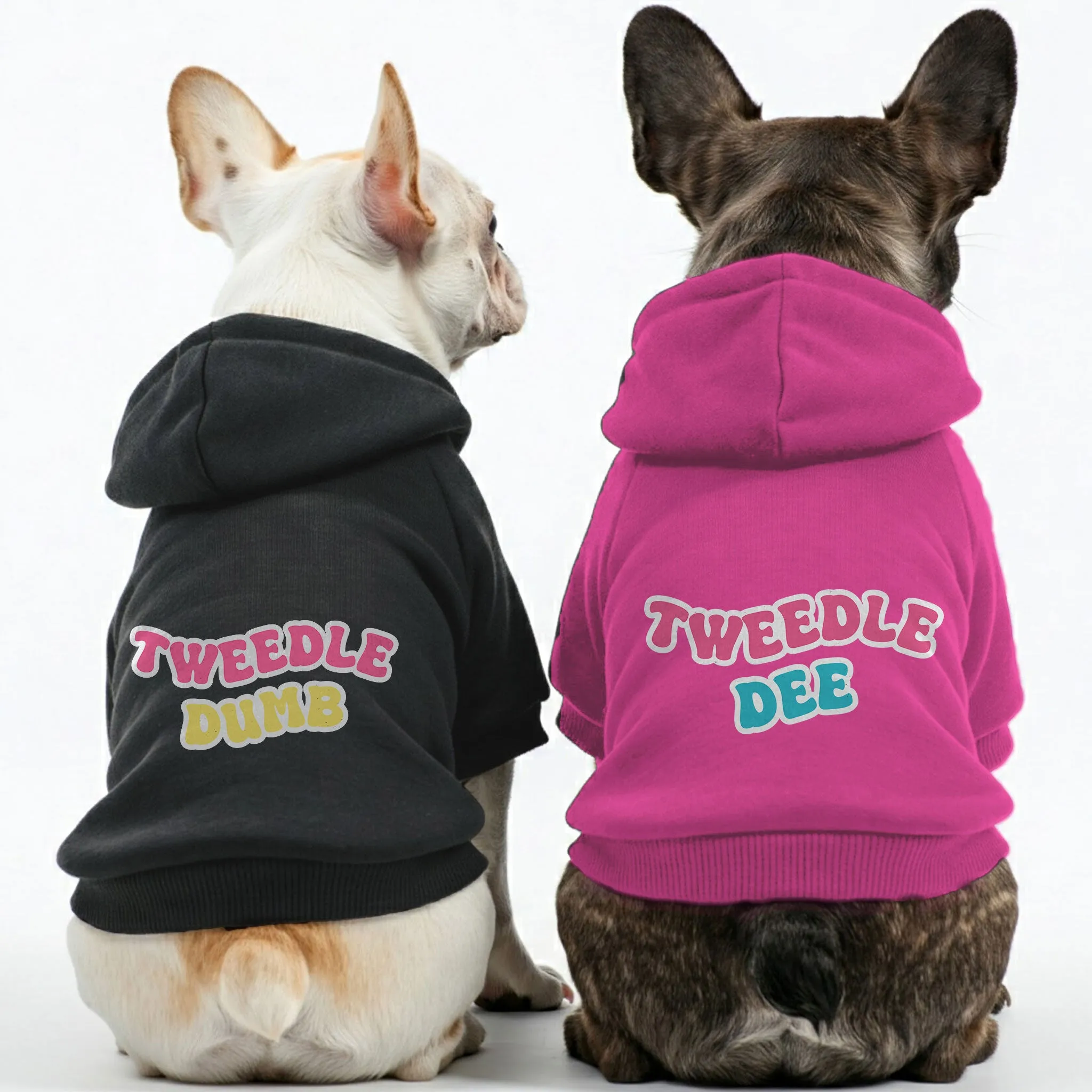 Tweedle Dumb and Tweedle Dee - Matching French Bulldog Hoodies – Stylish, Cozy & Personalized!