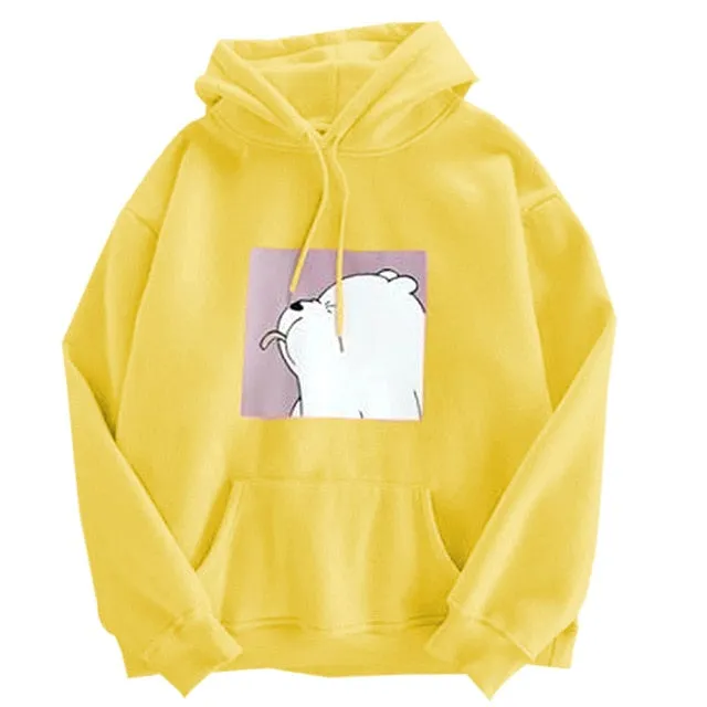 Uefezo Women Hoodies Oversized Print Kangaroo Pocket Sweatshirts Hooded 2020 Autumn Harajuku Casual Korean Pullovers Tops