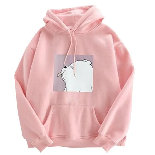 Uefezo Women Hoodies Oversized Print Kangaroo Pocket Sweatshirts Hooded 2020 Autumn Harajuku Casual Korean Pullovers Tops