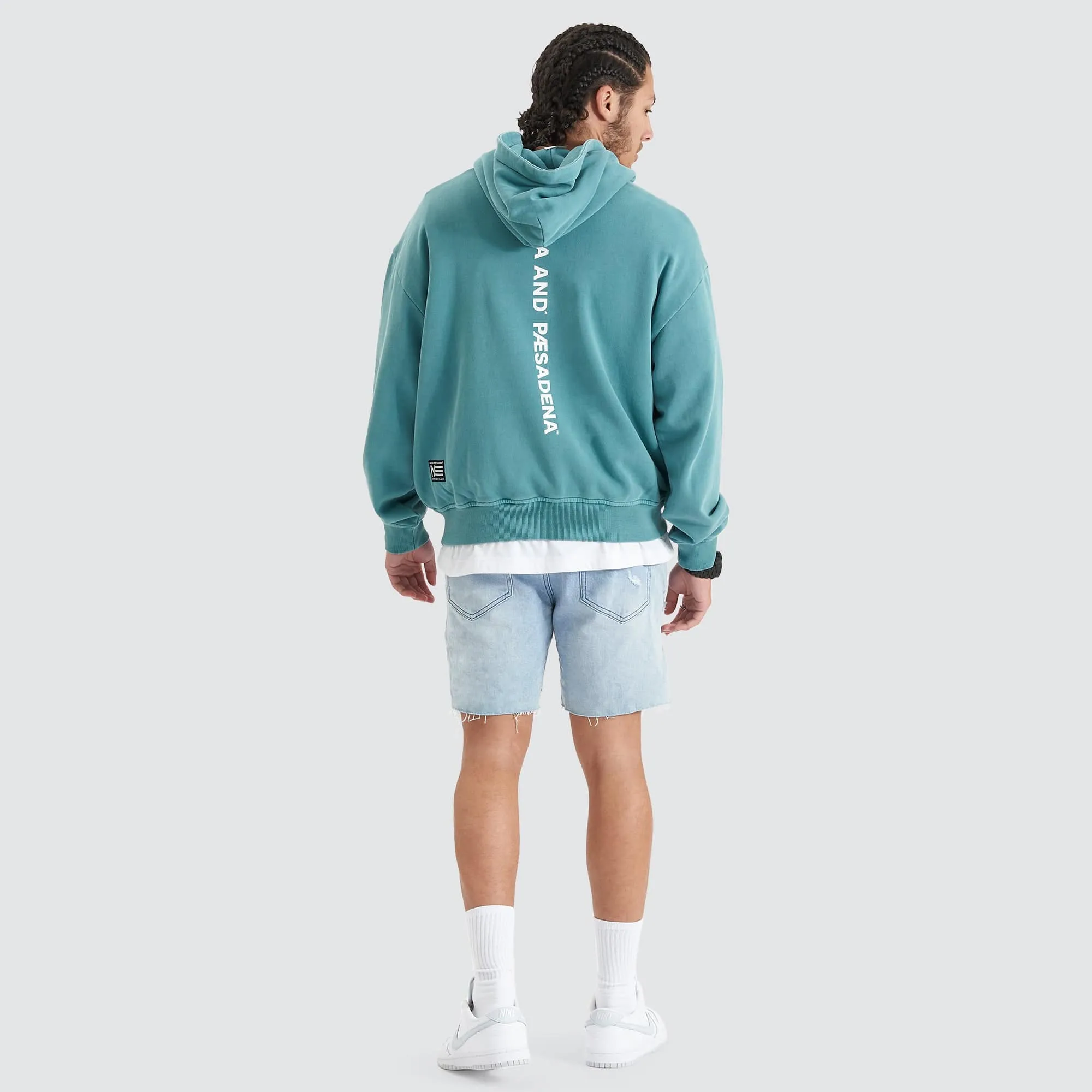 Umpire Heavy Box Fit Hooded Sweater Pigment Teal