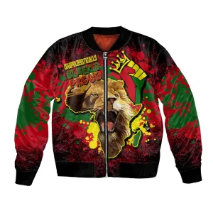 Unapologetically Black and Proud Bomber Jacket Africa Map with Lion DT02