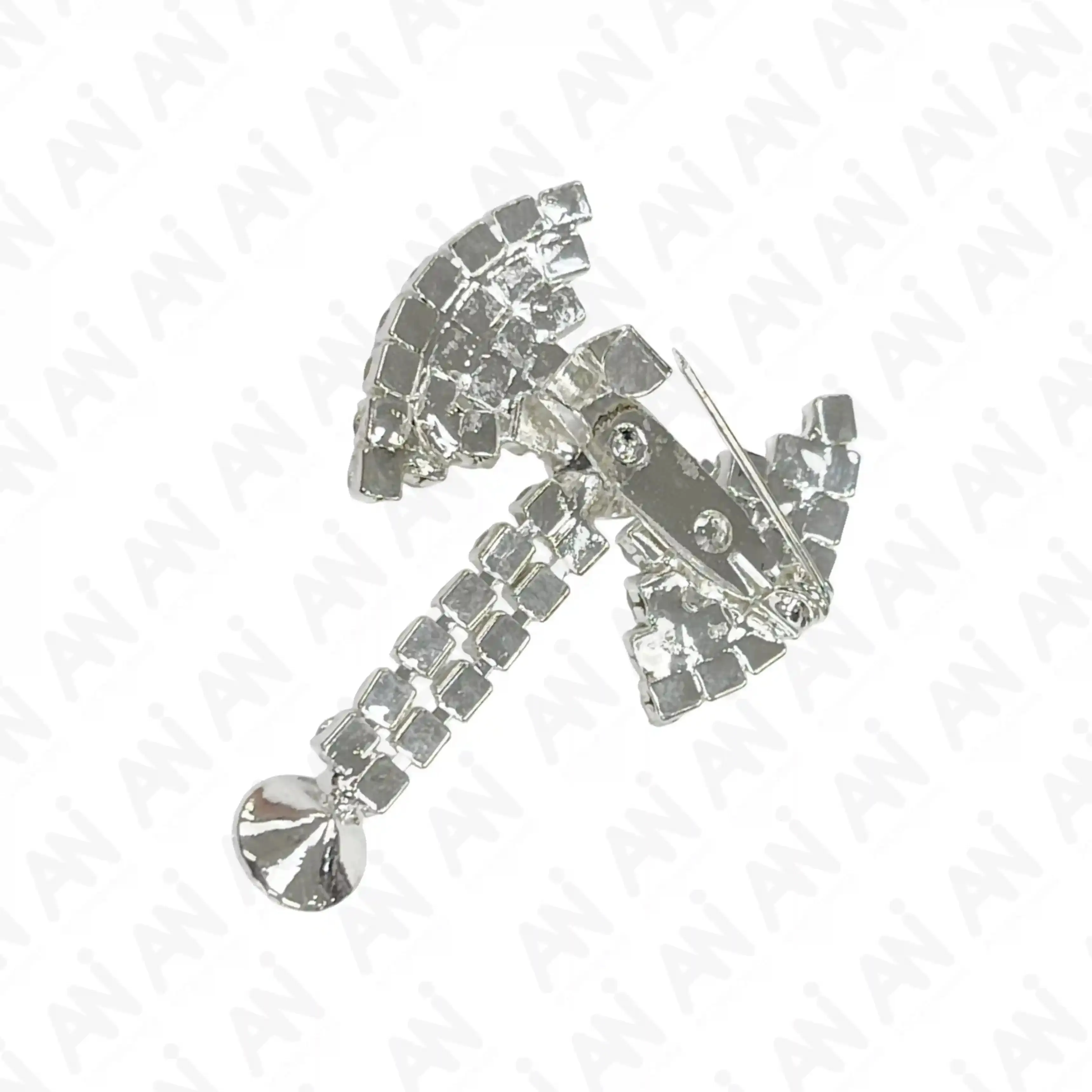 Unisex Rhine Stone Bow Brooch for Occasion