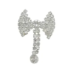 Unisex Rhine Stone Bow Brooch for Occasion