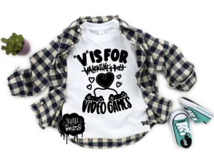V is for Video games Kid's Tee