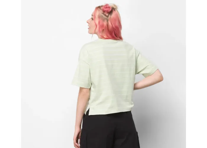 Vans Time Off Stripe Women's T-Shirt Celadon Green