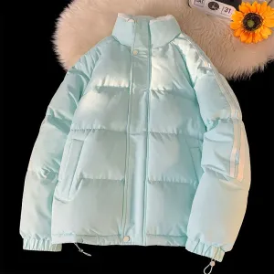 Versatile Striped Water-resistant Puffer Jacket