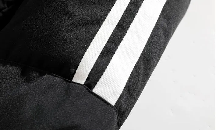 Versatile Striped Water-resistant Puffer Jacket
