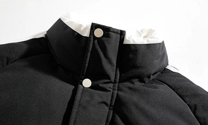 Versatile Striped Water-resistant Puffer Jacket