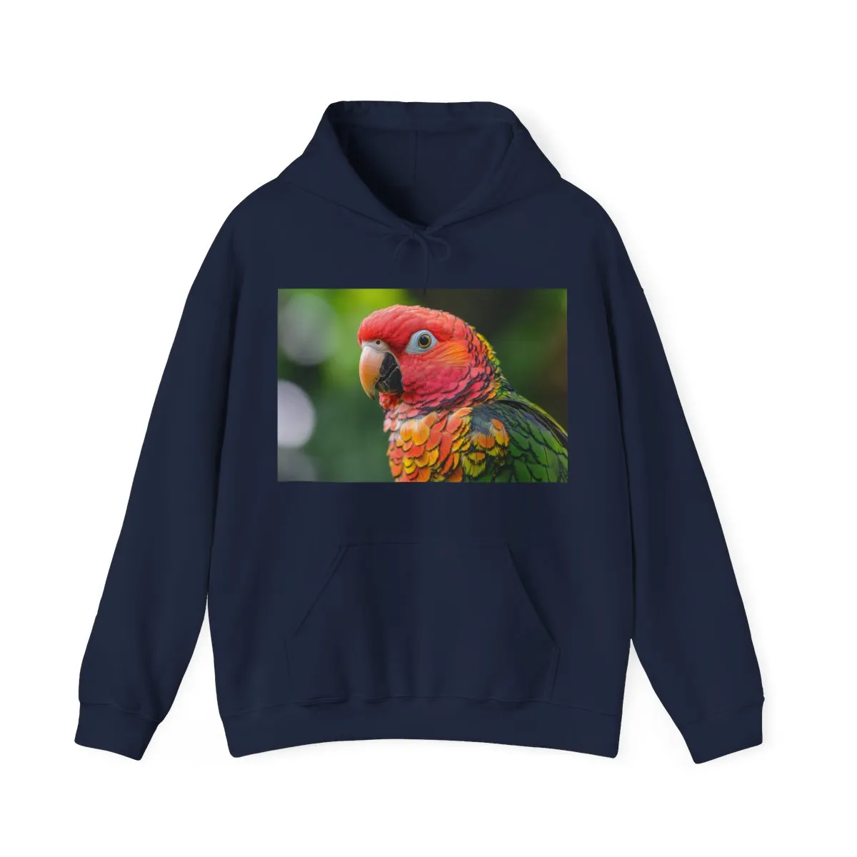 Vibrant Fractal Feather Parrot Hoodie