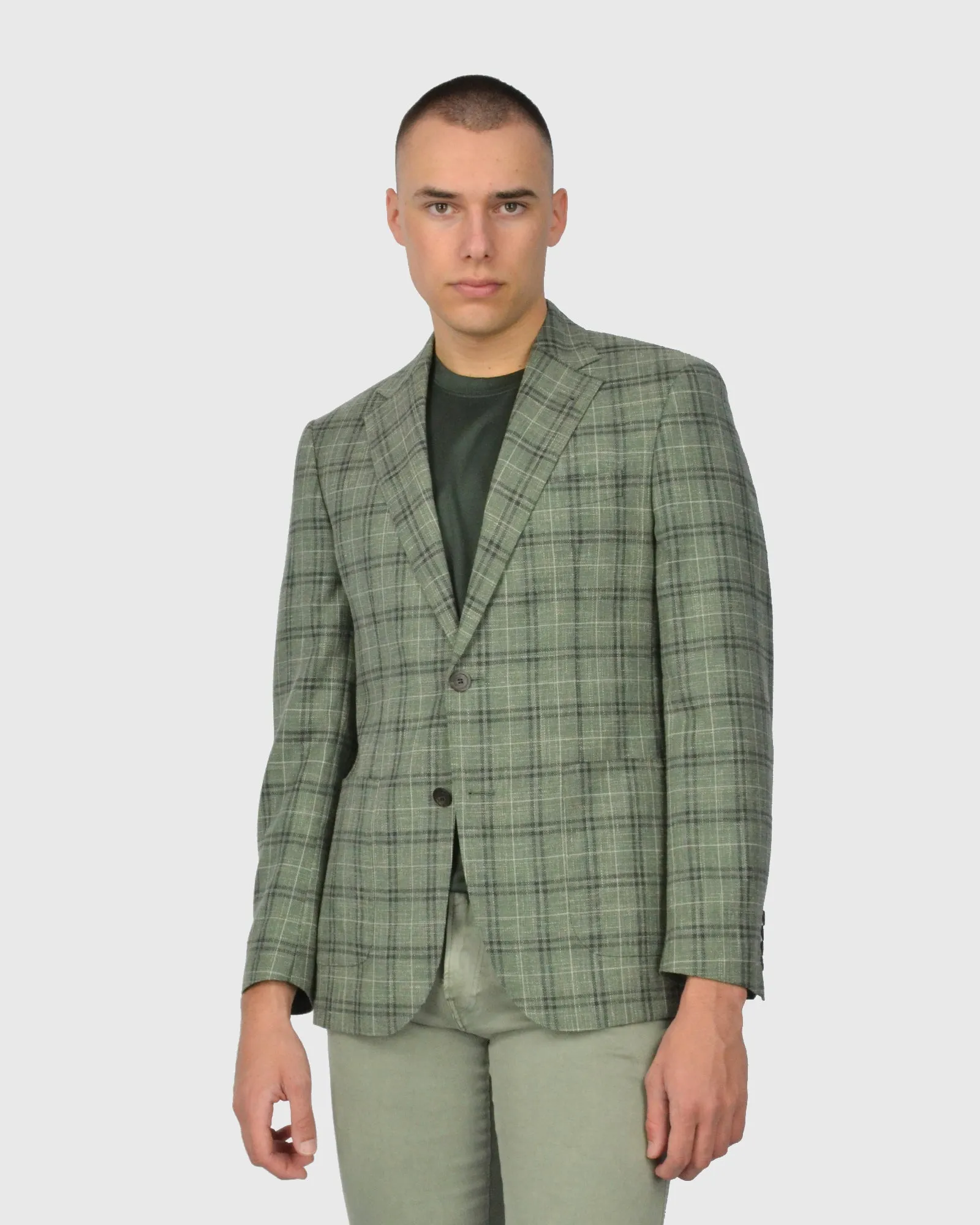 VINCENT & FRANKS VFFJQ850GR OLIVE CHECK JACKET