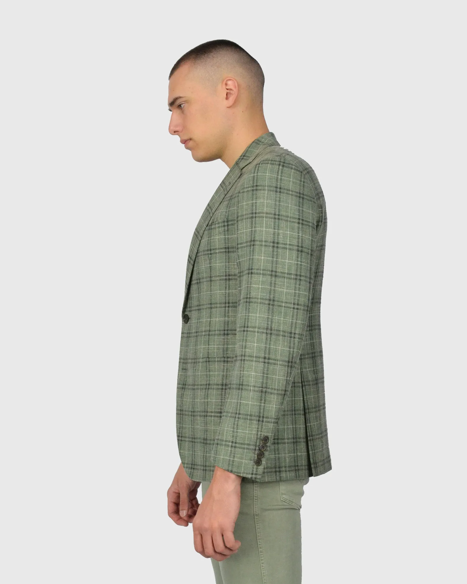 VINCENT & FRANKS VFFJQ850GR OLIVE CHECK JACKET