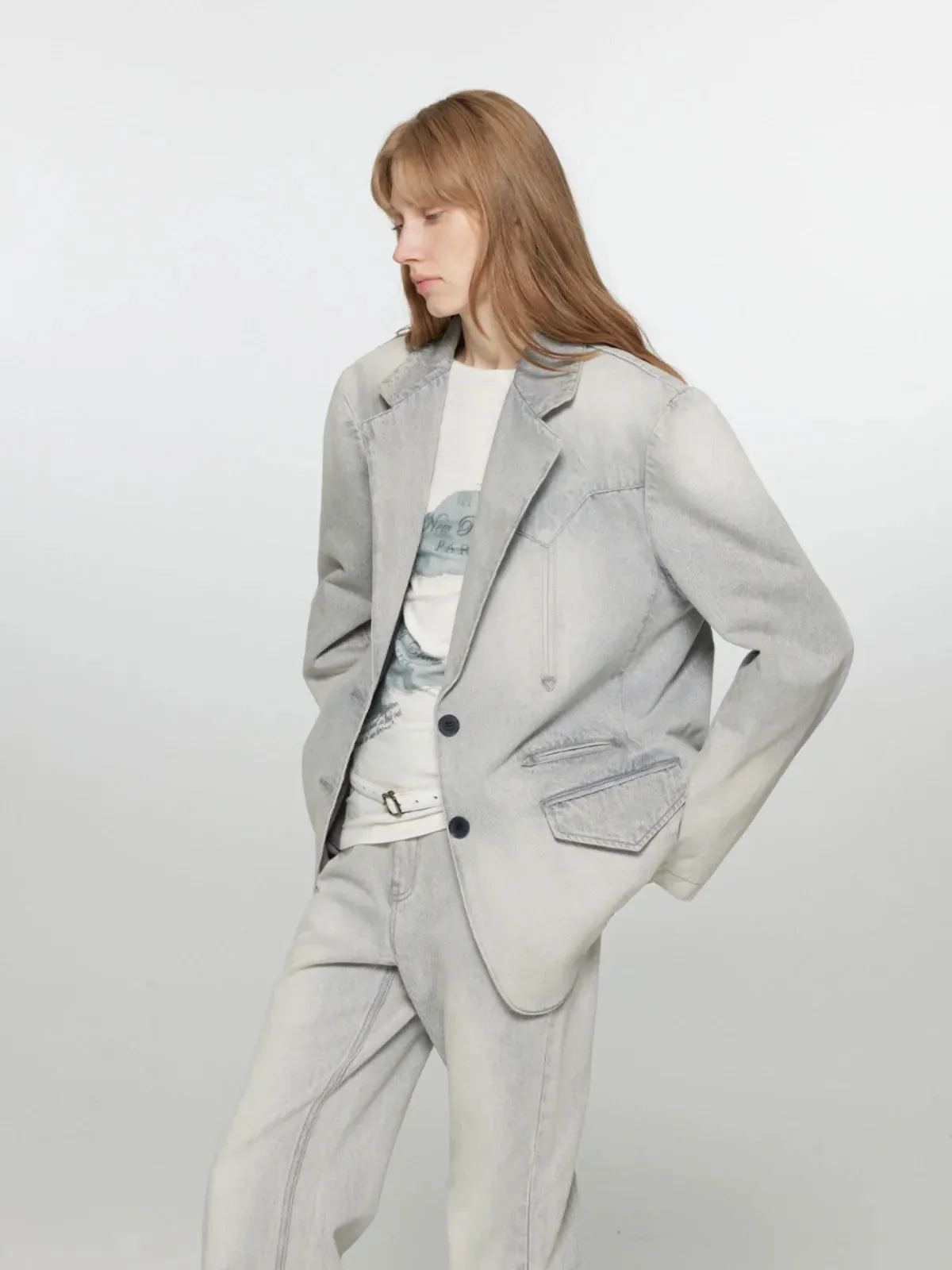 Vintage Wash Denim Suit