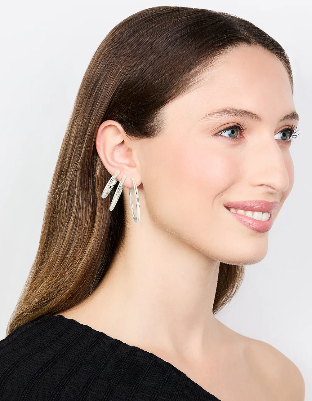 Waterproof Stainless Steel Large Basic Hoop Earrings Pack