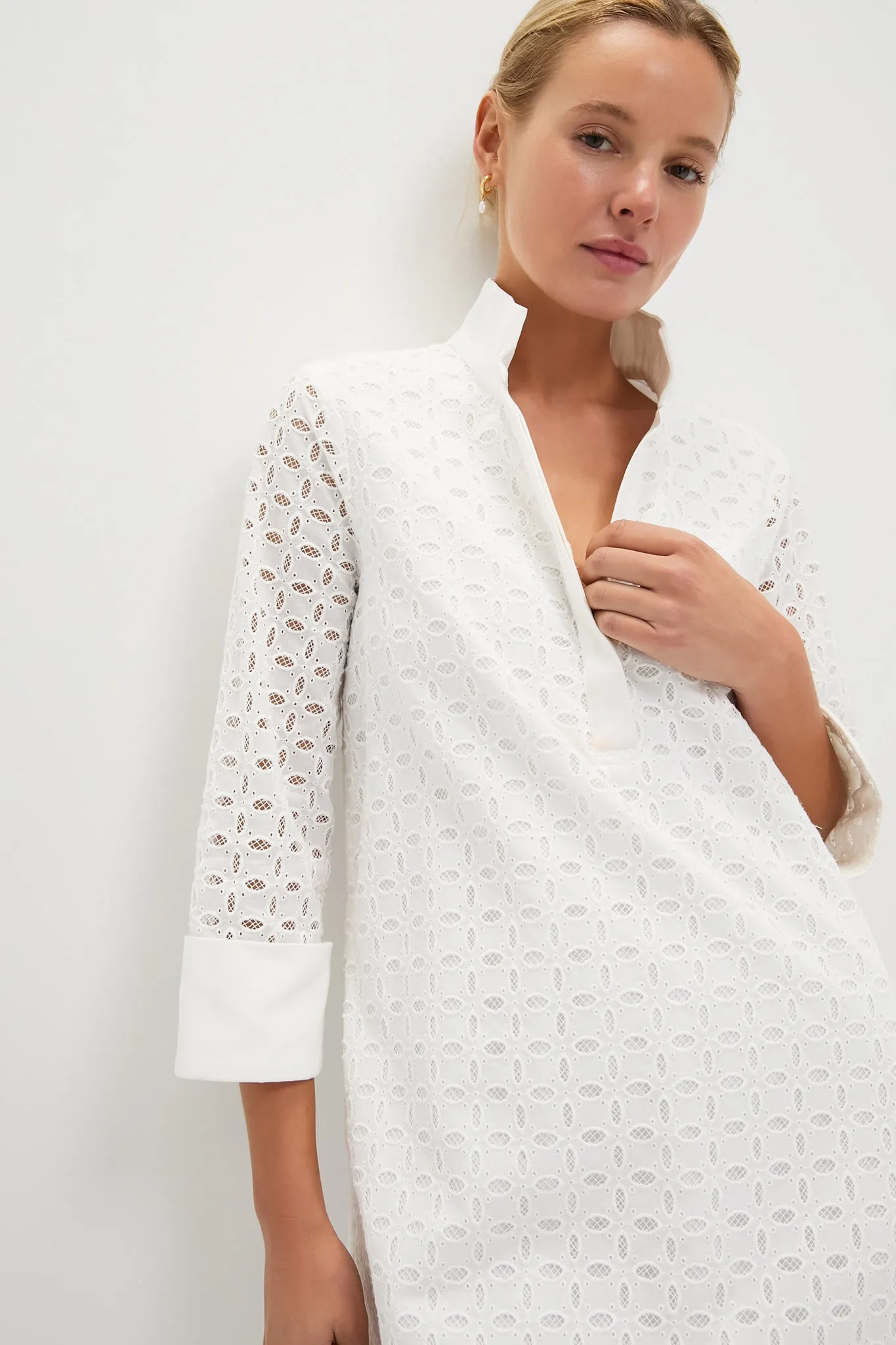 White Eyelet Megan Dress