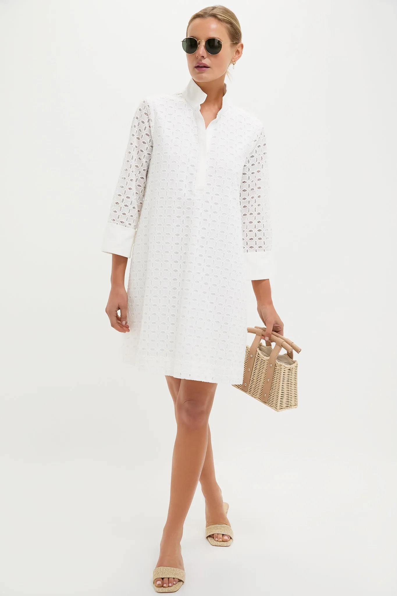 White Eyelet Megan Dress