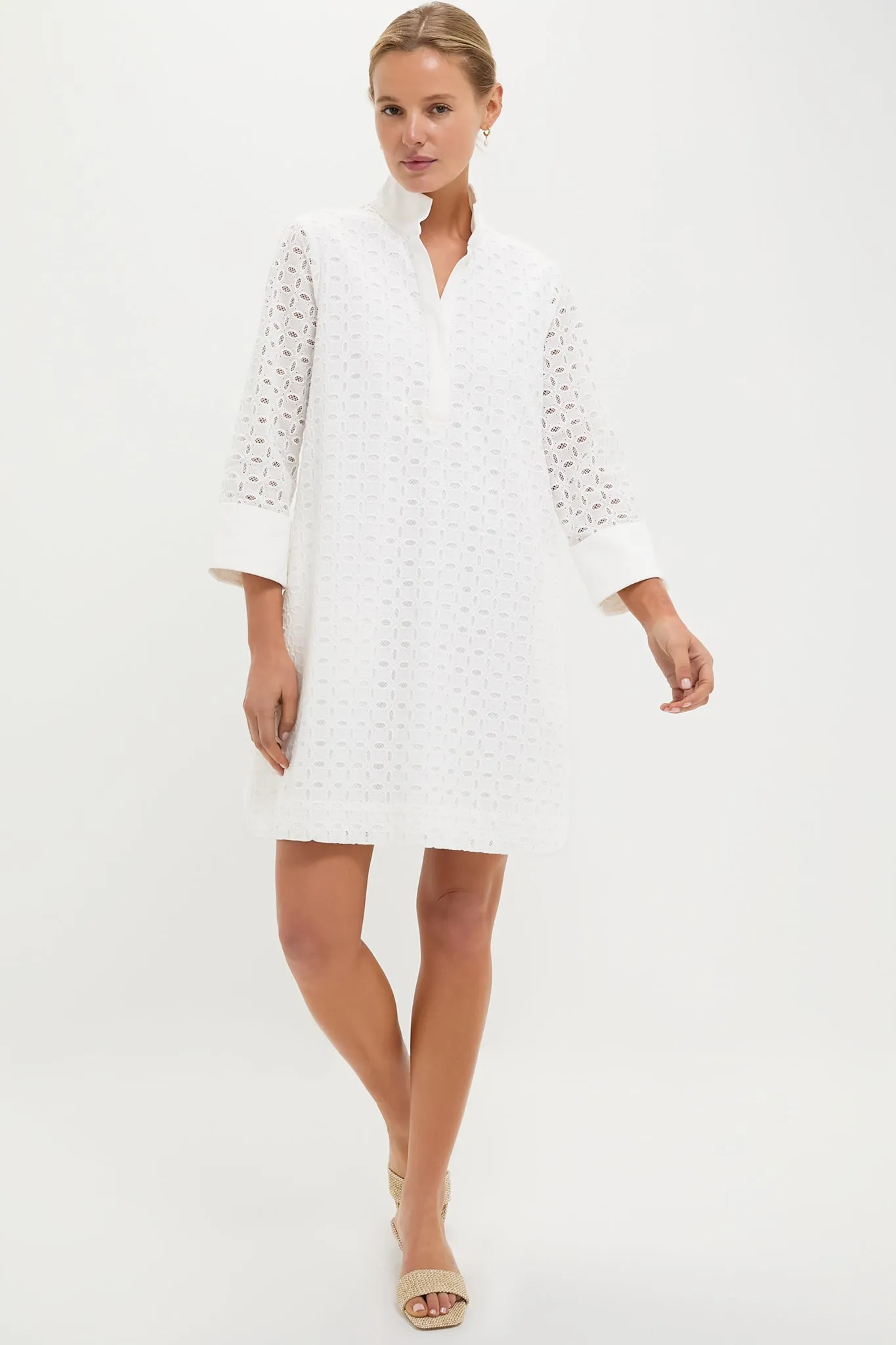 White Eyelet Megan Dress