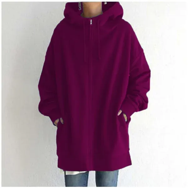 Women's autumn/winter hoodie with zip - Comfortable and versatile