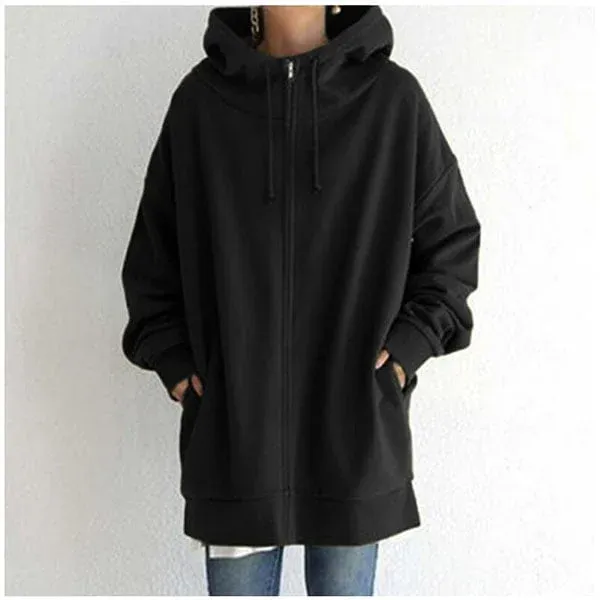 Women's autumn/winter hoodie with zip - Comfortable and versatile
