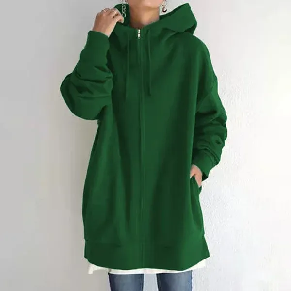 Women's autumn/winter hoodie with zip - Comfortable and versatile