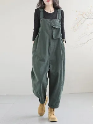 Women's Cotton Dungarees with Relaxed Fit