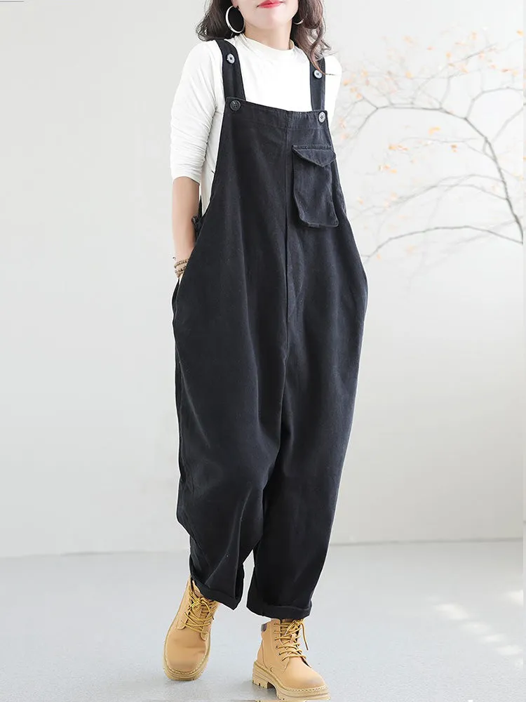 Women's Cotton Dungarees with Relaxed Fit