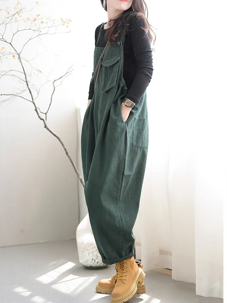 Women's Cotton Dungarees with Relaxed Fit