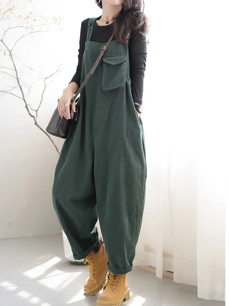 Women's Cotton Dungarees with Relaxed Fit