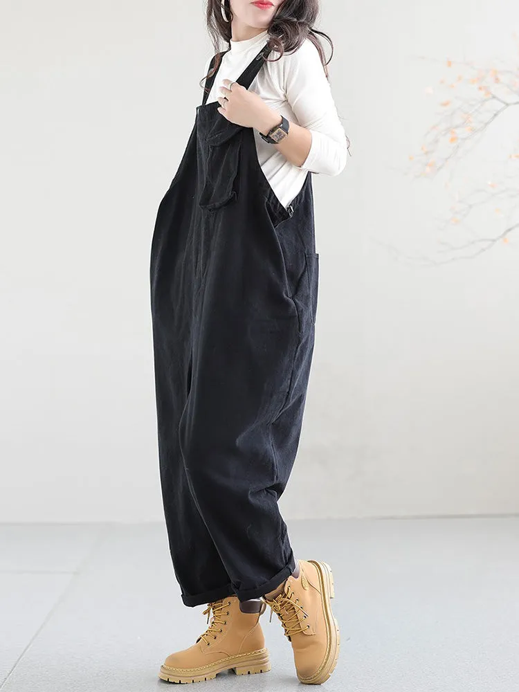Women's Cotton Dungarees with Relaxed Fit