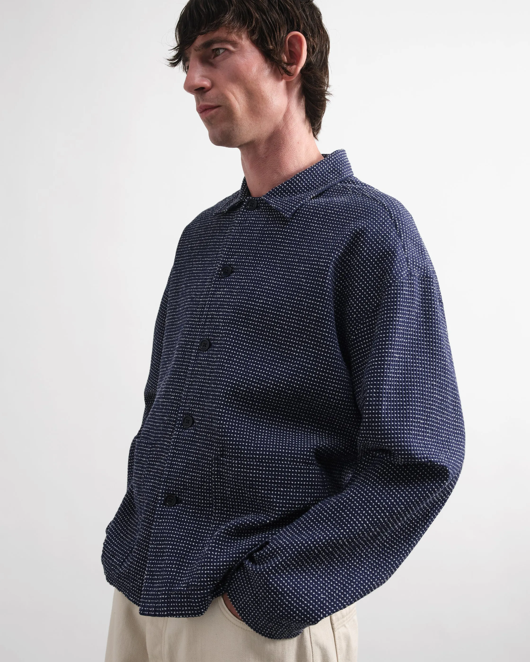 YMC Mens PJ Overshirt Blue