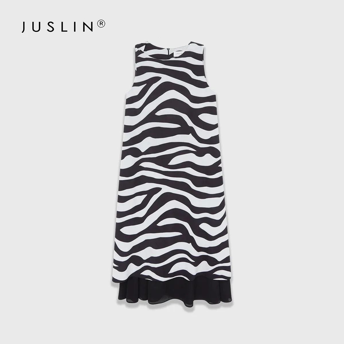 Zebra Print Asymmetrical Vest Dress